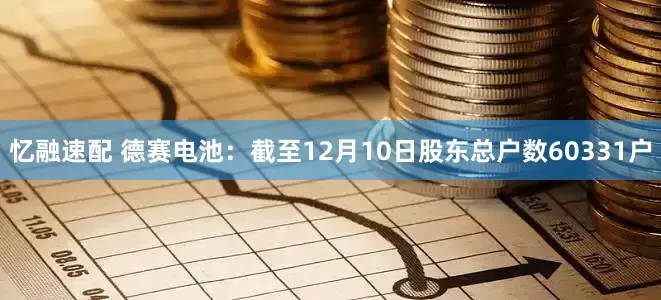 忆融速配 德赛电池：截至12月10日股东总户数60331户